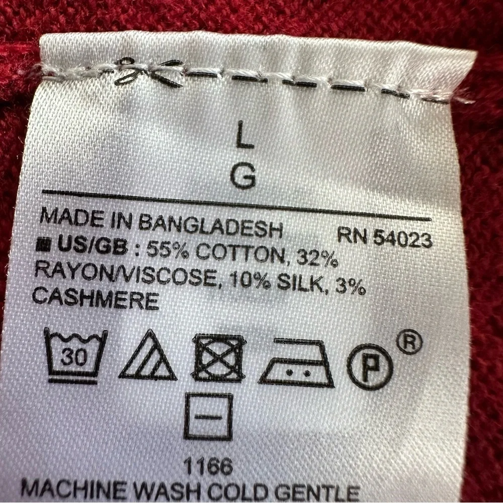 Banana Republic Men's Premium Luxe Sweater, Cashmere Silk Blend, Red, Large